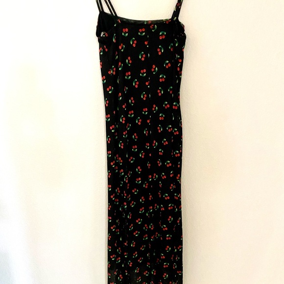 Cherry Print Black Maxi Dress - Picture 8 of 10